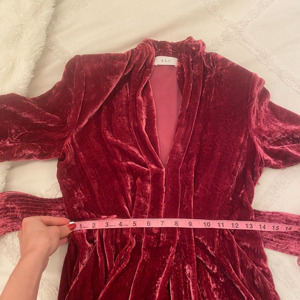 A.L.C. Magenta Velvet Mini Dress - Picture 9 of 10
